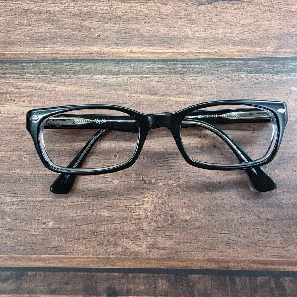 Ray-Ban RB 5150 2034 Black‎ Clear Rectangular Eyeglasses Frames 50-19-135